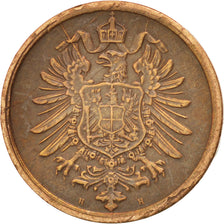 GERMANY - EMPIRE, 2 Pfennig, 1876, Darmstadt, KM #2, EF(40-45), Copper, 20, 3.26