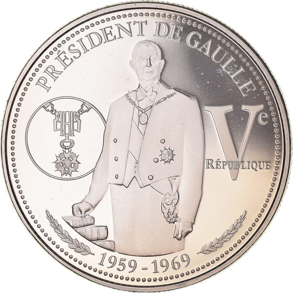 Frankrijk, Medaille, Vème République, Président De Gaulle, FDC, Cupro-nikkel