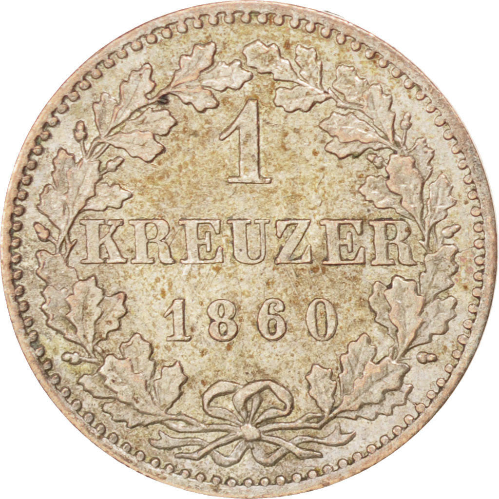 Stati tedeschi, FRANKFURT AM MAIN, Kreuzer, 1860, SPL-, Argento, KM:357