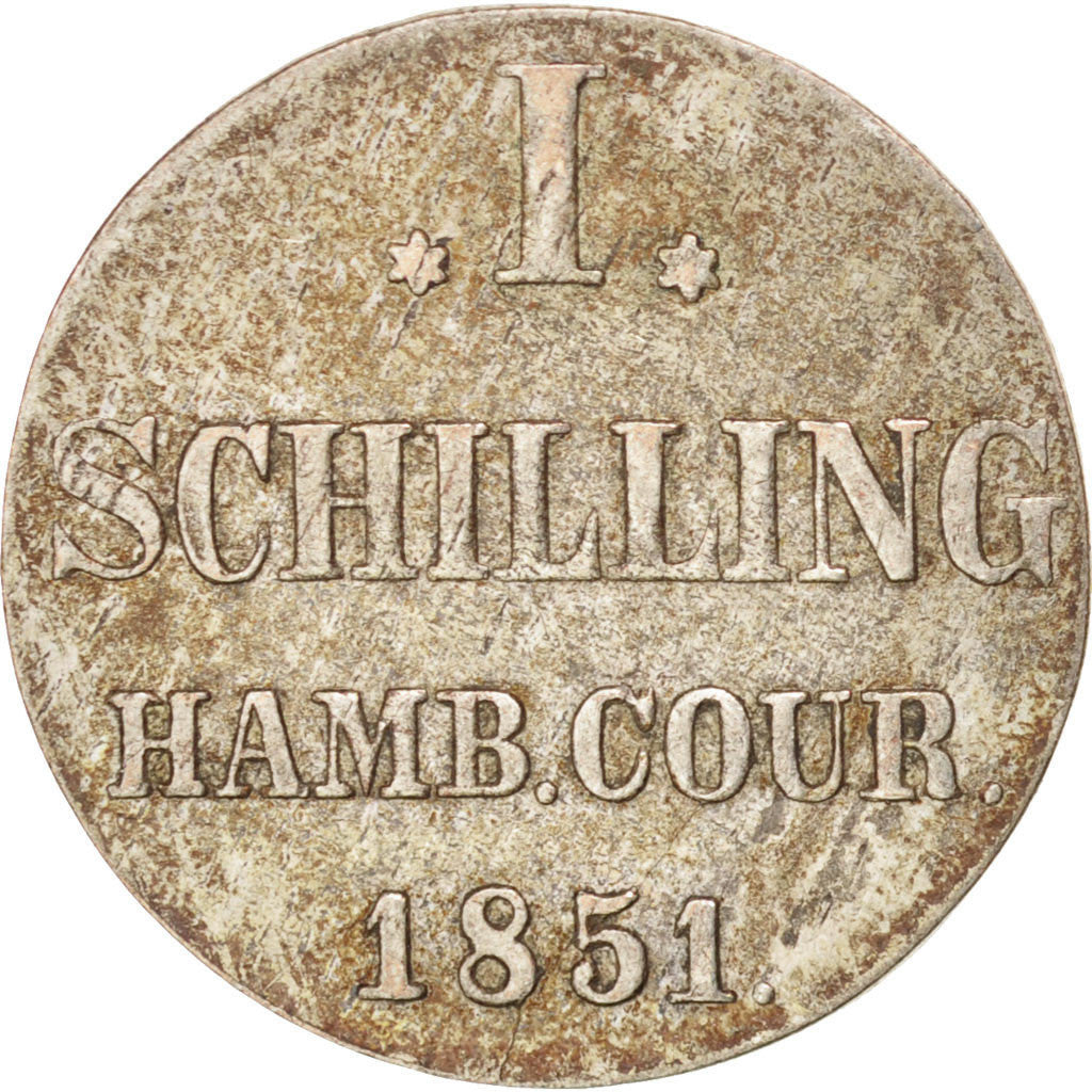 GERMAN STATES, Schilling, 1851, KM #574, AU(55-58), Silver, 1.02