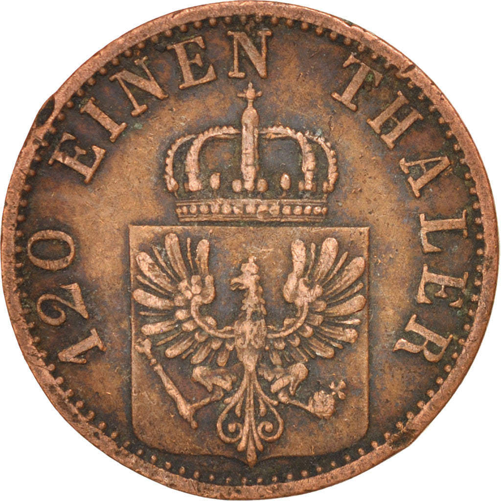 Moneta, Stati tedeschi, PRUSSIA, Wilhelm I, 3 Pfennig, 1870, Cleves, BB, Rame
