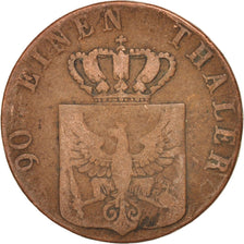 GERMAN STATES, 4 Pfennig, 1839, Aurich, KM #412, VF(20-25), Copper, 25, 5.86