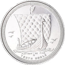 Moeda, Ilha de Man, Elizabeth II, 1/10 Noble, 1985, Proof, MS(65-70), Platina
