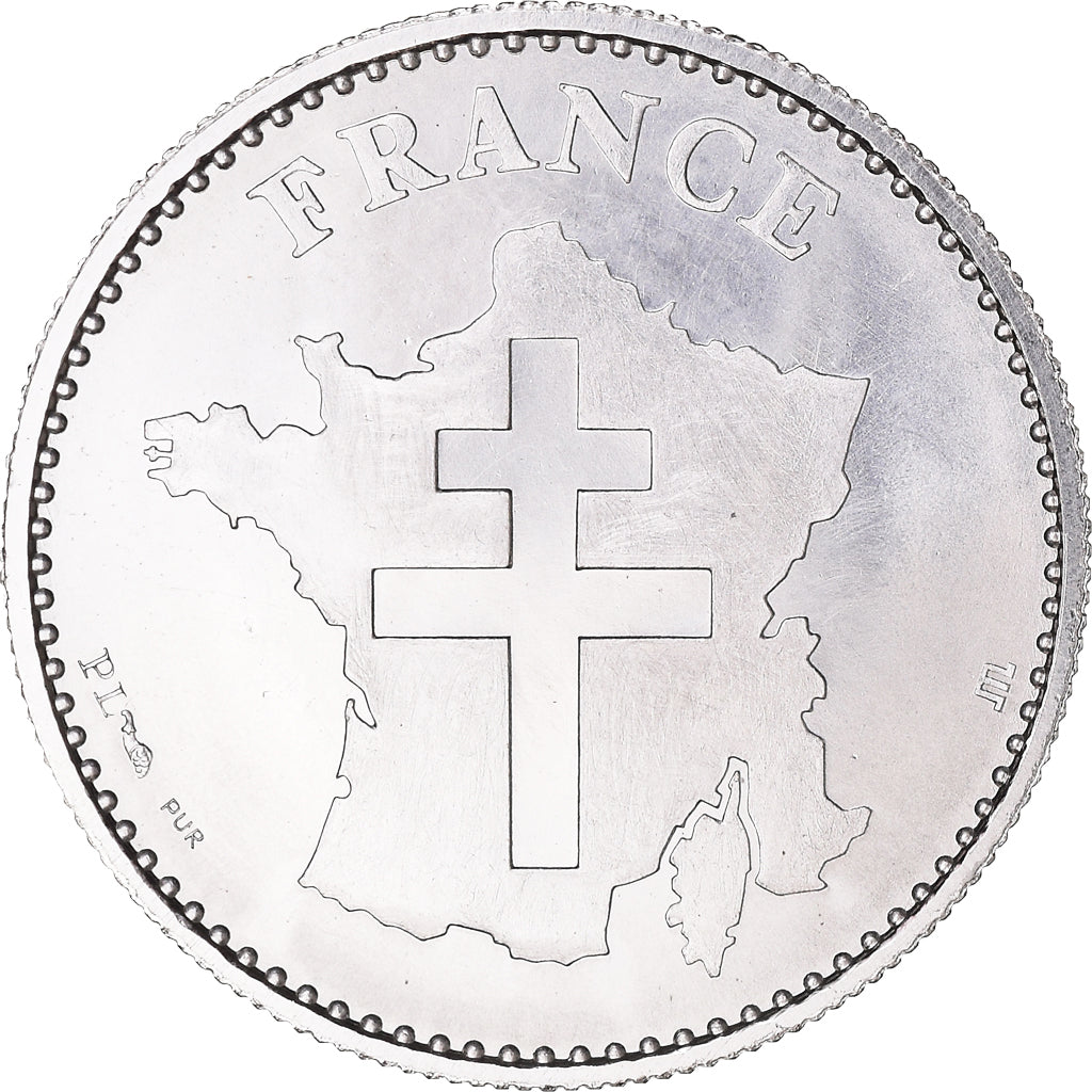Francia, medaglia, Charles De Gaulle, 1982, FDC, Platino