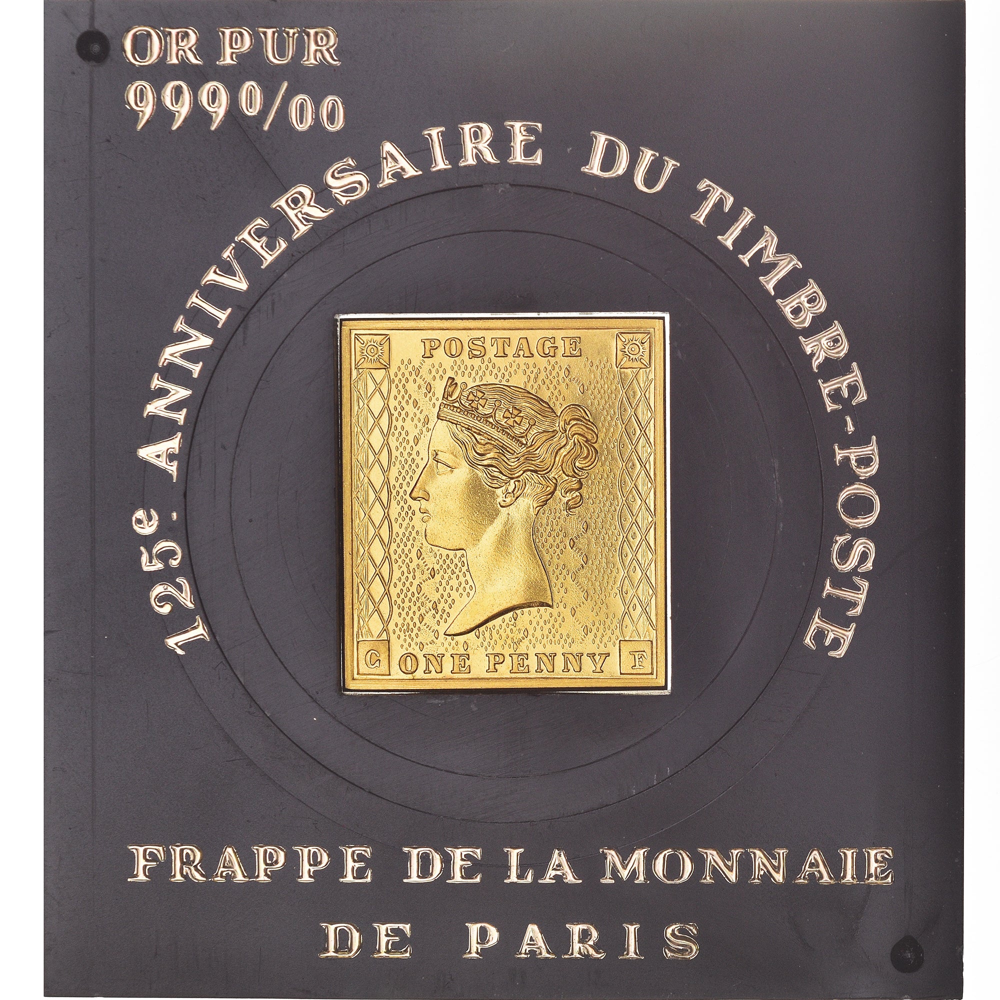 France, Medal, 125e anniversaire du timbre poste, Postage, One Penny, 1988
