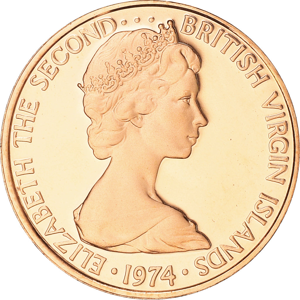 Coin, BRITISH VIRGIN ISLANDS, Elizabeth II, Cent, 1974, Franklin Mint, U.S.A.