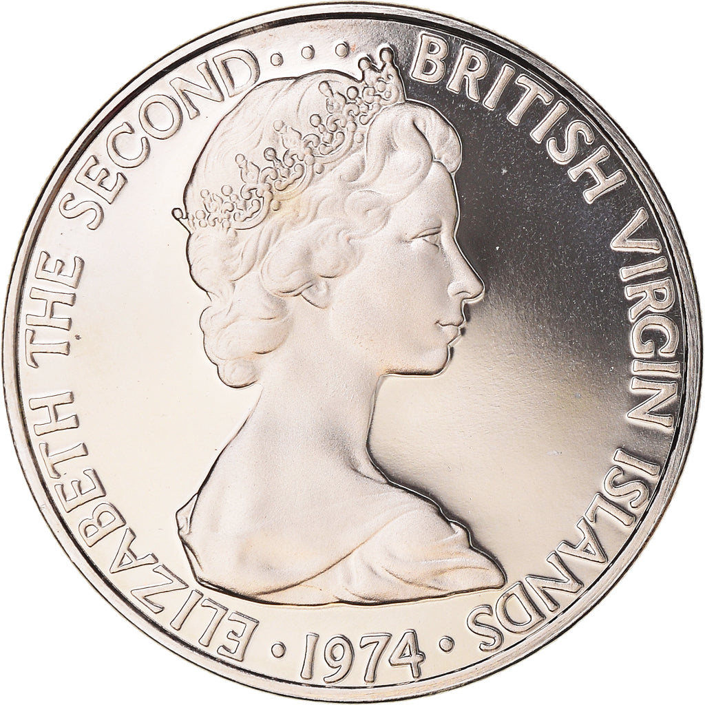 Coin, BRITISH VIRGIN ISLANDS, 10 Cents, 1974, Franklin Mint, Proof, MS(65-70)