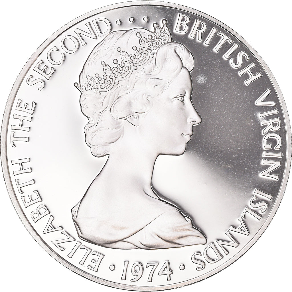 Coin, BRITISH VIRGIN ISLANDS, Elizabeth II, Dollar, 1974, Franklin Mint, U.S.A.