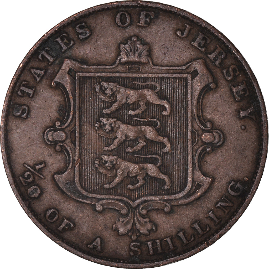 Coin, Jersey, Victoria, 1/26 Shilling, 1858, VF(30-35), Copper, KM:2