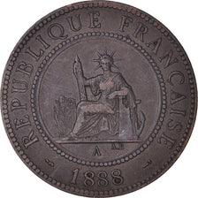 Coin, FRENCH INDO-CHINA, Cent, 1888, Paris, EF(40-45), Bronze, KM:1, Lecompte:40
