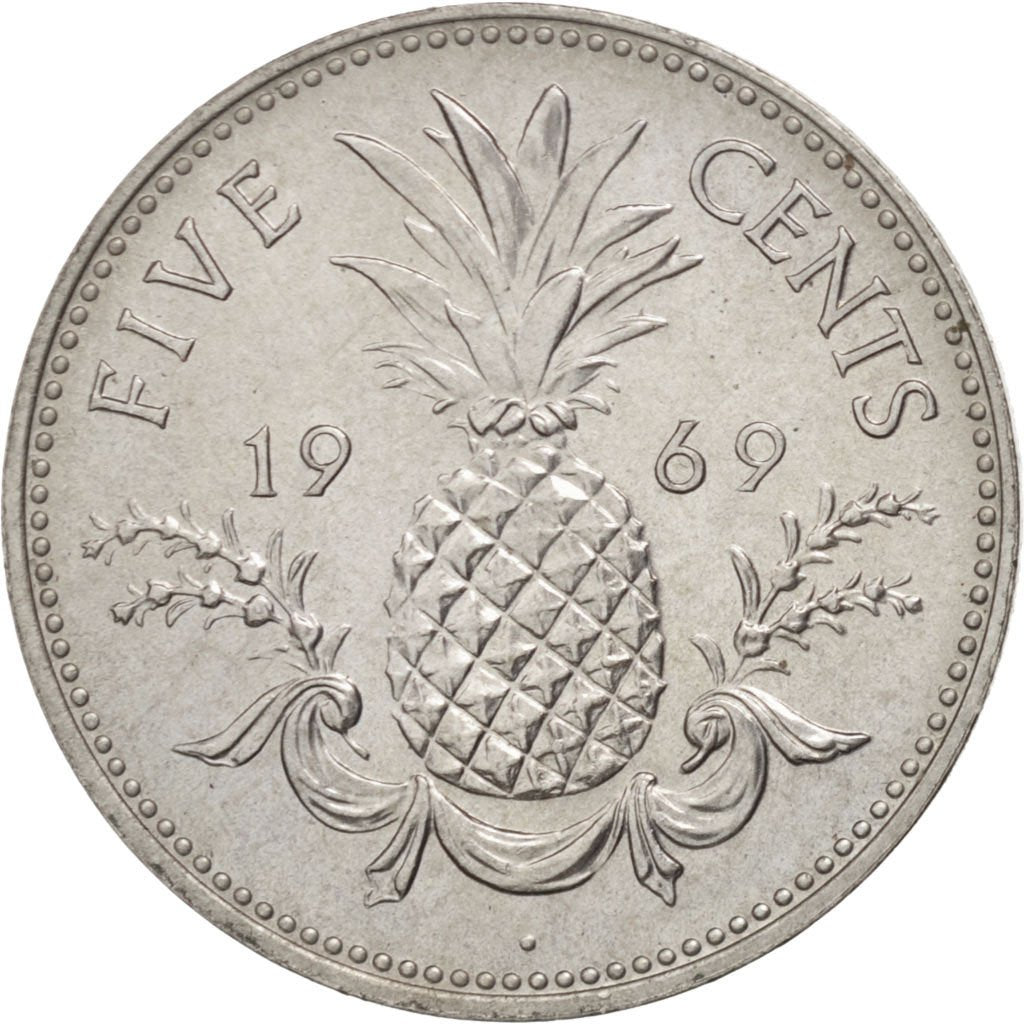 BAHAMAS, 5 Cents, 1969, KM #3, MS(63), Copper-Nickel, 21, 3.91