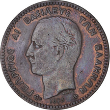 Moneda, Grecia, George I, 10 Lepta, 1878, BC+, Cobre, KM:55