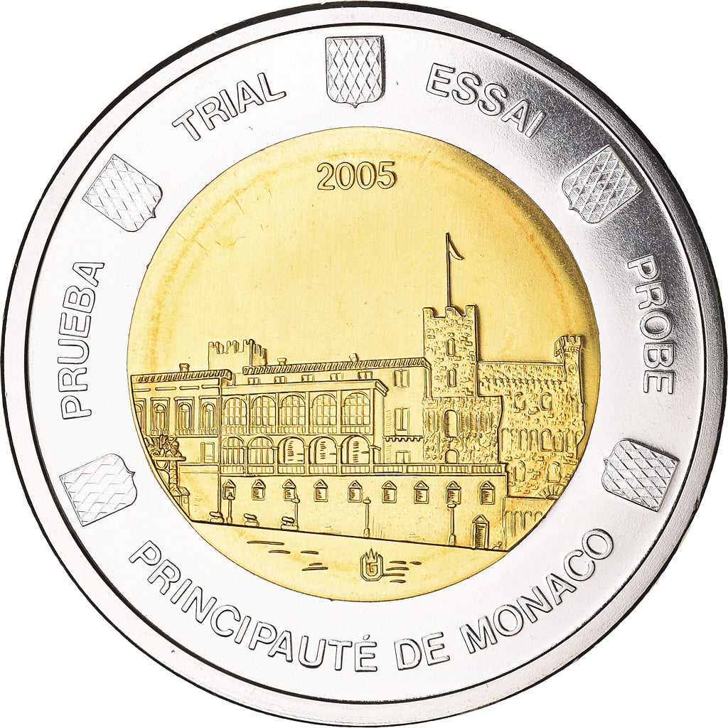 Monaco, 2 Euro, 2005, unofficial private coin, MS(65-70), Bi-Metallic