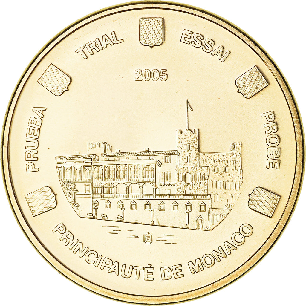 Monaco, 20 Euro Cent, 2005, unofficial private coin, MS(65-70), Brass