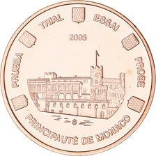 Monaco, 2 Euro Cent, 2005, unofficial private coin, MS(64), Copper Plated Steel