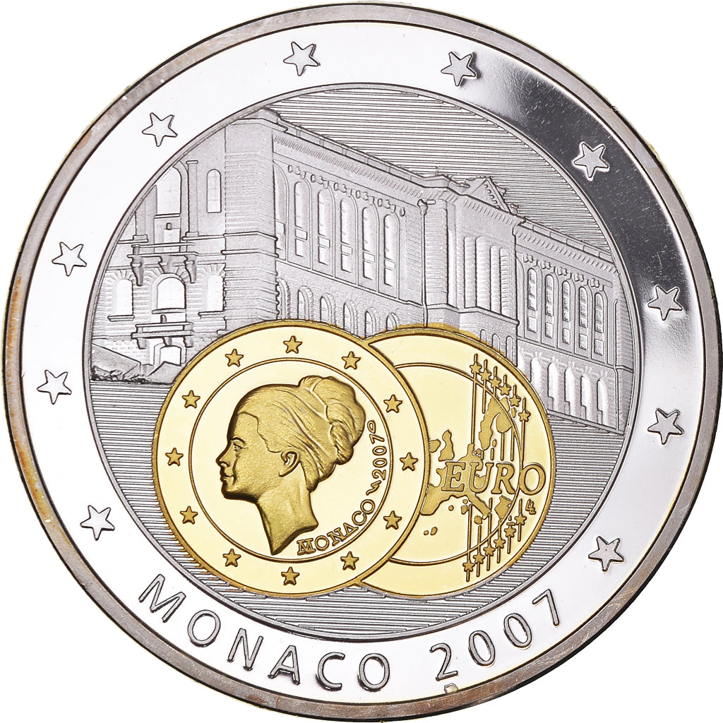 France, Medal, Europe, Monaco, 2007, MS(65-70), Copper Plated Silver