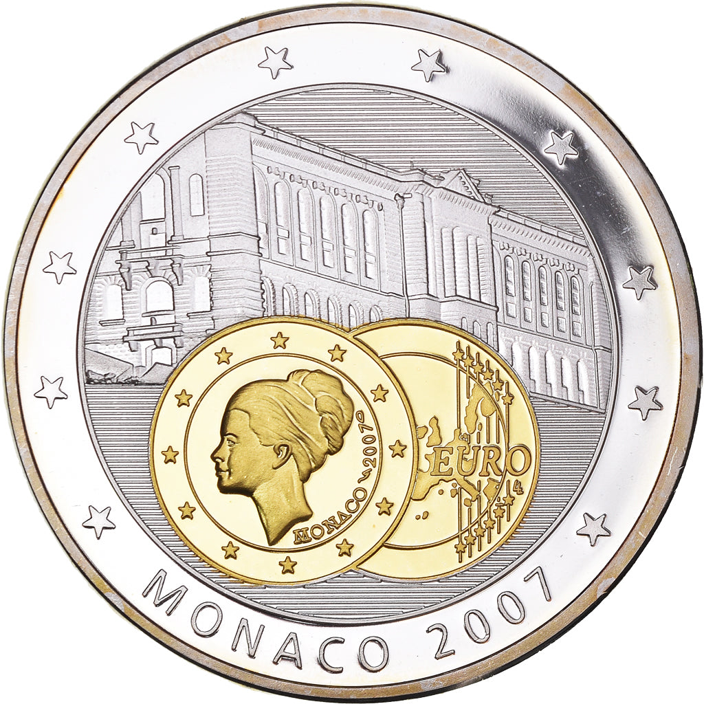 France, Medal, Europe, Monaco, 2007, MS(65-70), Copper Plated Silver