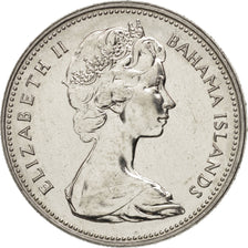 BAHAMAS, 25 Cents, 1969, Franklin Mint, KM #6, MS(63), Nickel, 24.26, 6.66