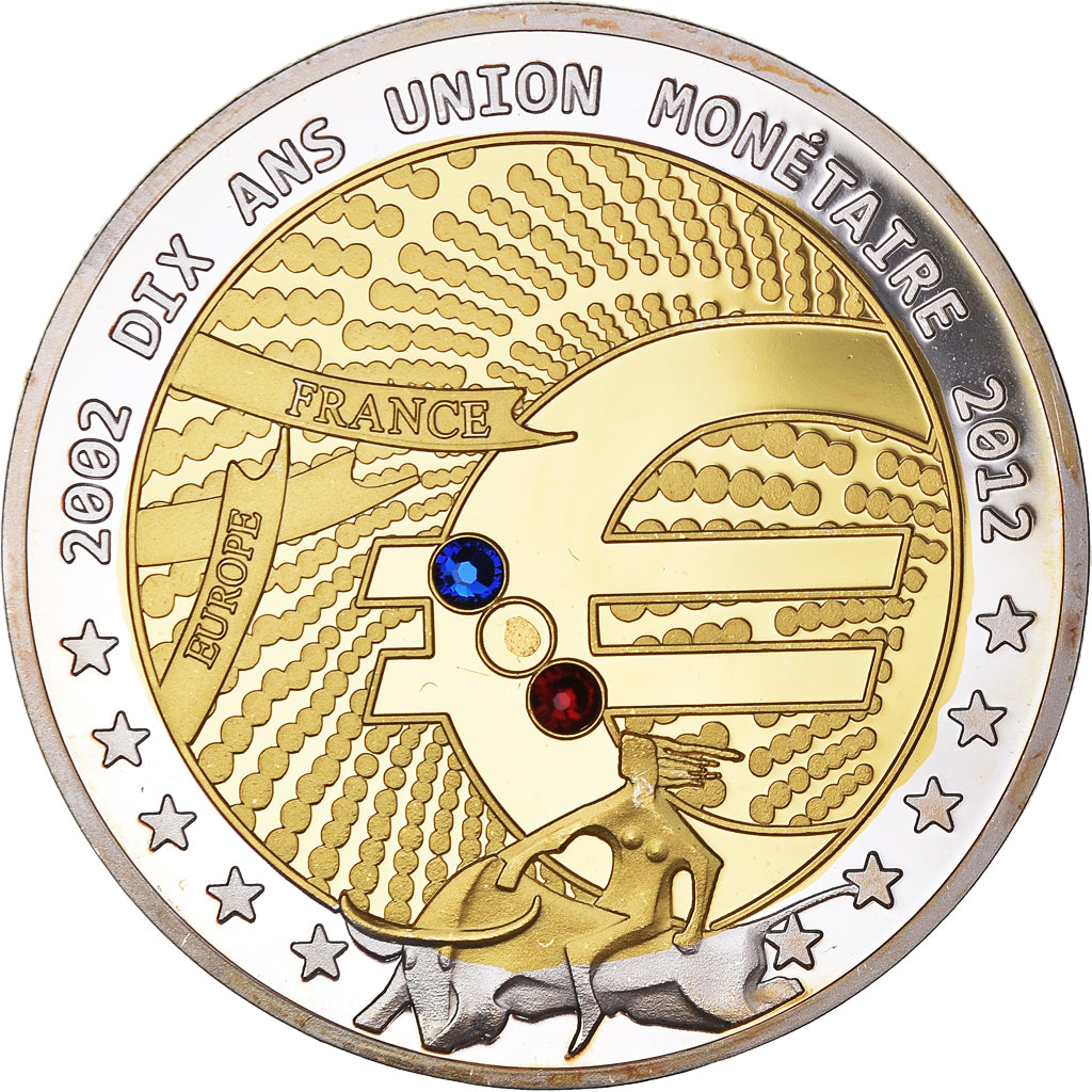 France, Medal, Europe, 10 Ans d'Union Monétaire, Politics, 2012, MS(65-70)
