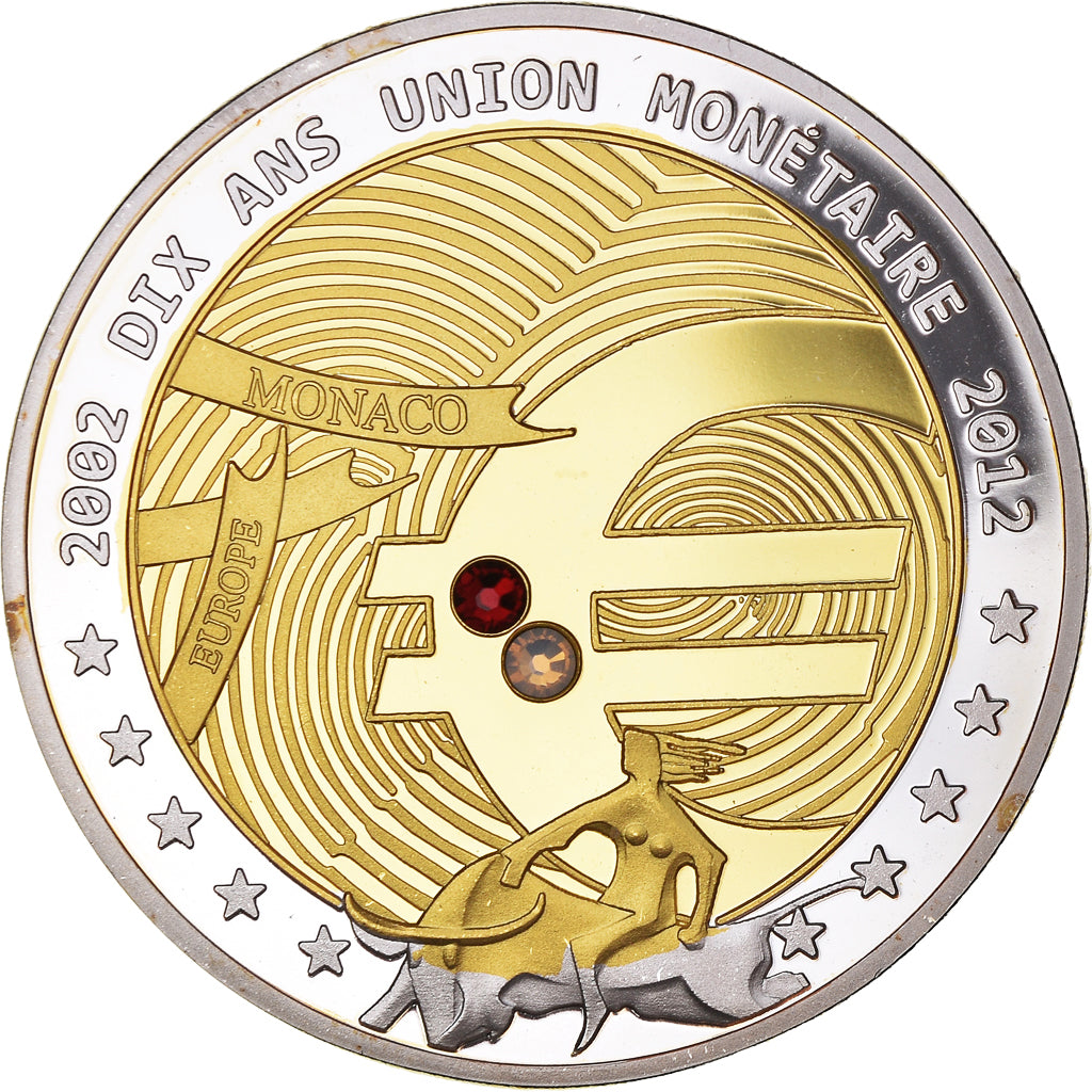 Monaco, Medal, Europe, 10 Ans d'Union Monétaire, Politics, 2012, MS(65-70)