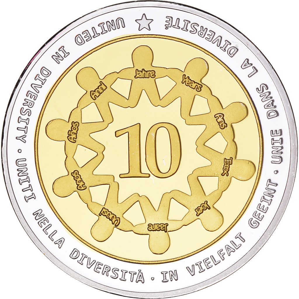 Monaco, Medal, Europe, 10 Ans d'Union Monétaire, Politics, 2012, MS(65-70)