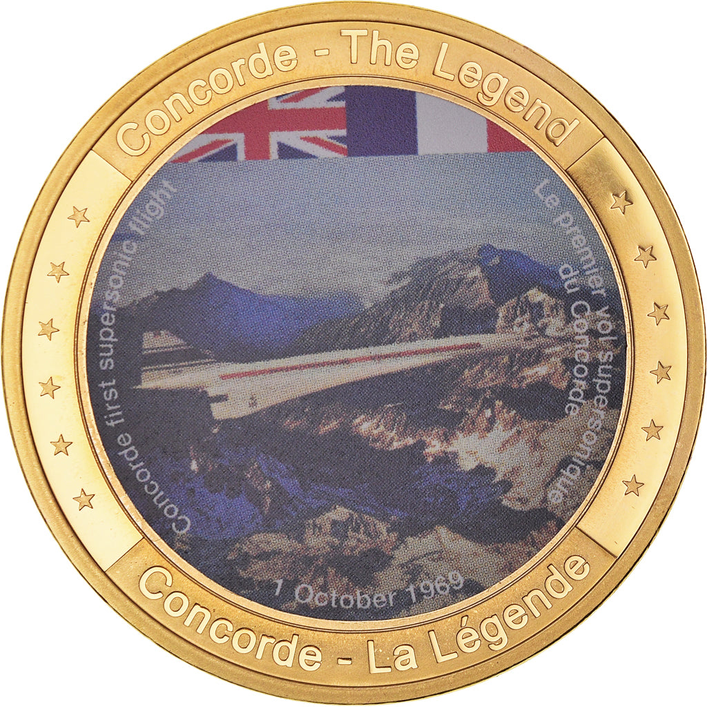 Francja, medal, Concorde, La Légende, Lotnictwo, MS(65-70), Stop miedzi