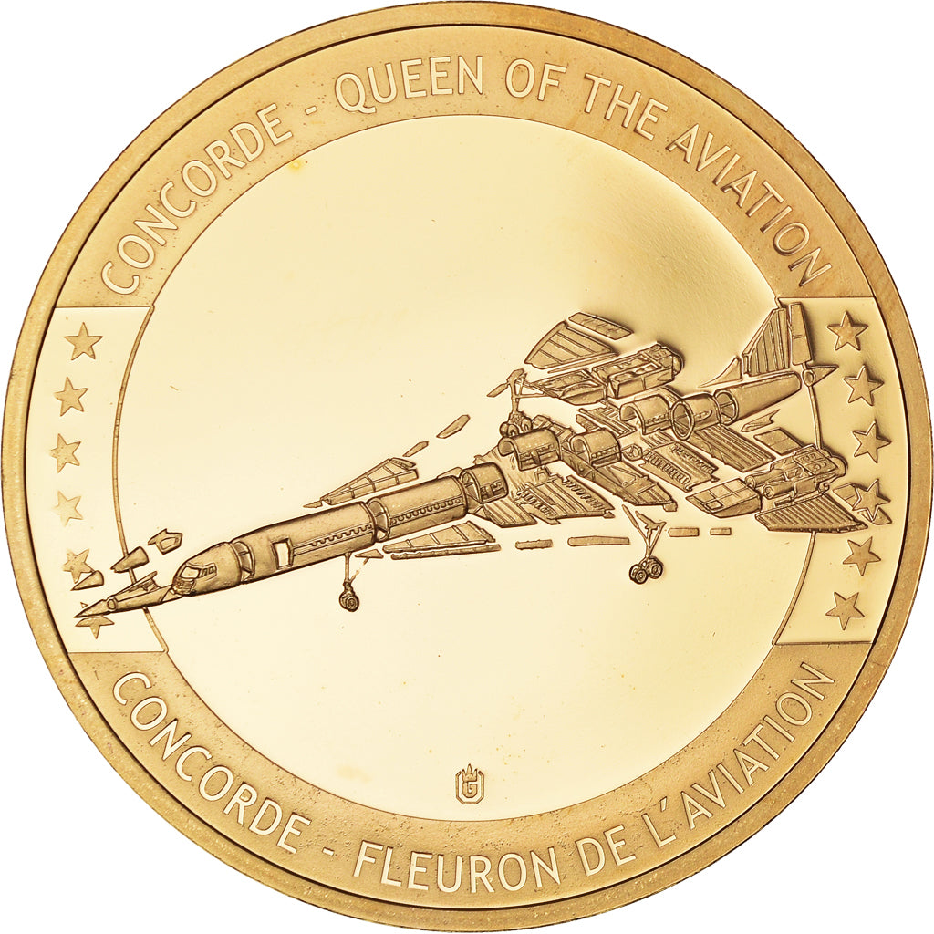Francia, medaglia, Concorde, La Légende, Aviation, FDC, Rame dorato