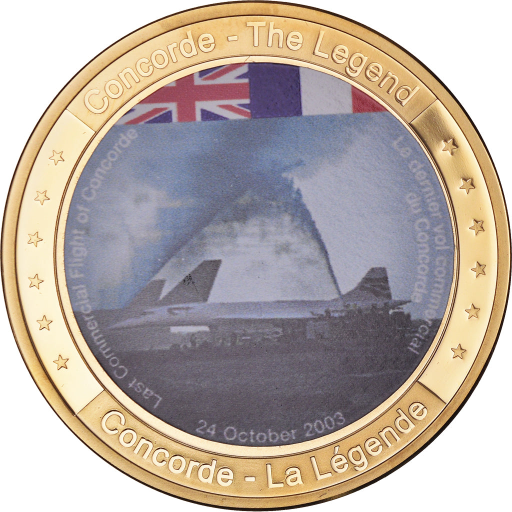 France, Médaille, Concorde, La Légende, Aviation, FDC, Copper Gilt