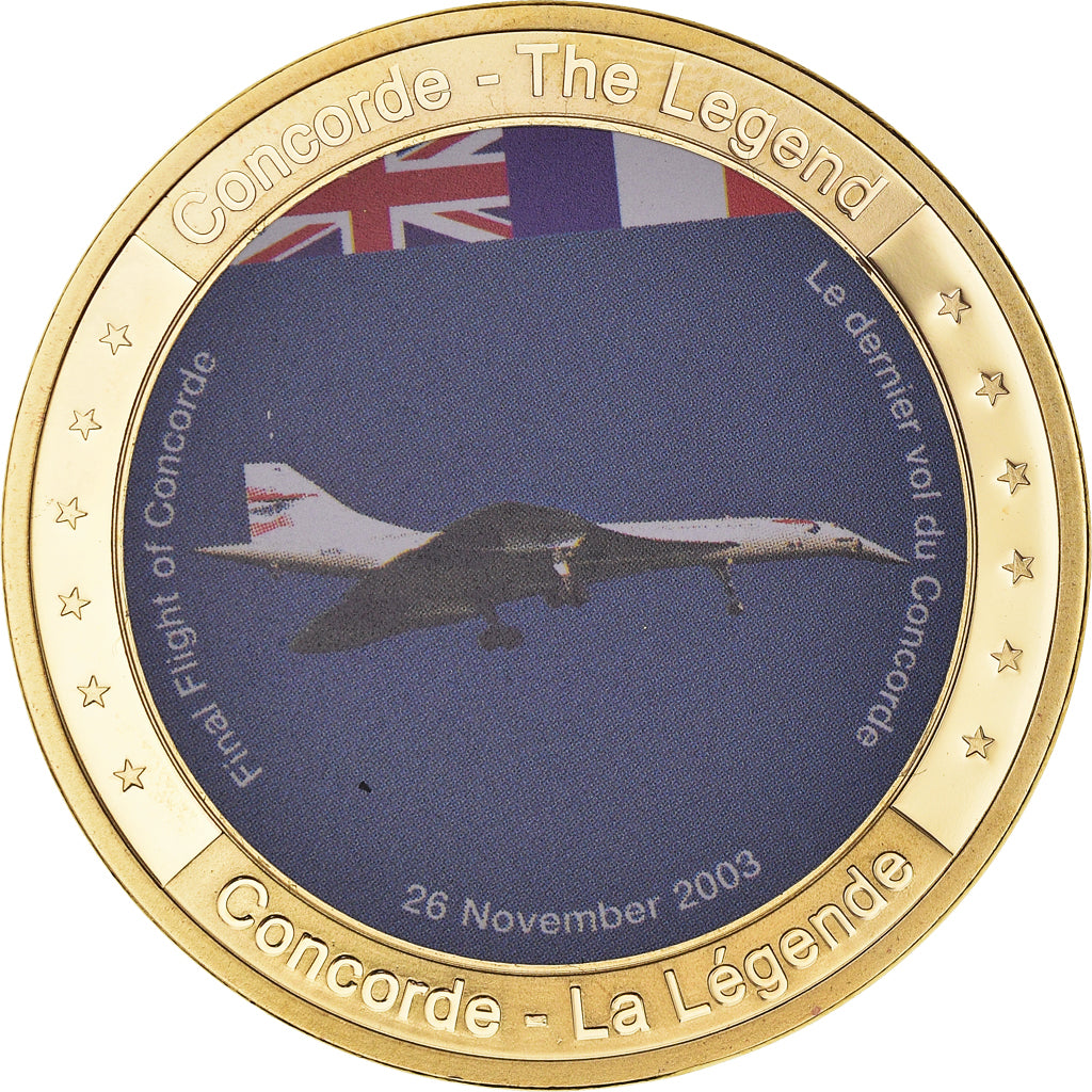 Francia, medaglia, Concorde, La Légende, Aviation, FDC, Rame dorato