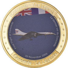 Francia, medaglia, Concorde, La Légende, Aviation, FDC, Rame dorato