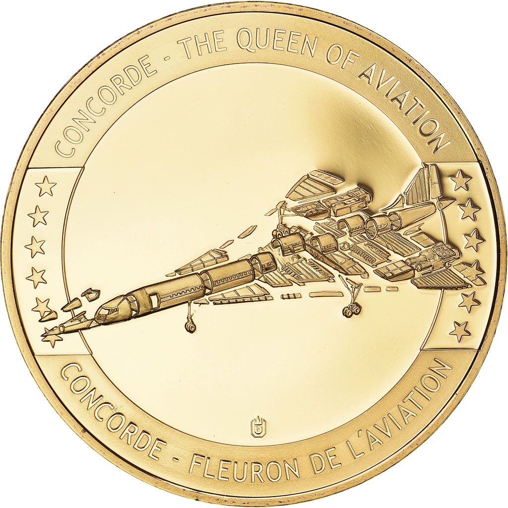 Francia, medaglia, Concorde, La Légende, Aviation, FDC, Rame dorato