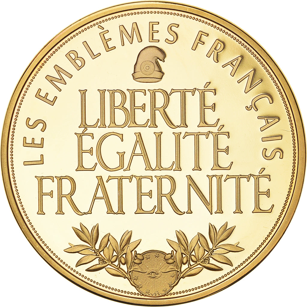França, medalha, Les Emblèmes Français, La Tour Eiffel, MS(65-70), Cobre