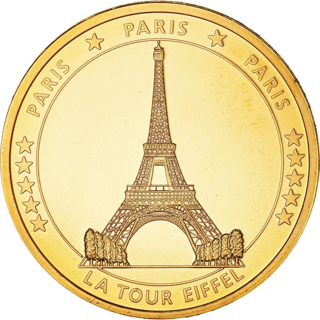 Francia, ficha, Paris - La Tour Eiffel, FDC, Rame dorato