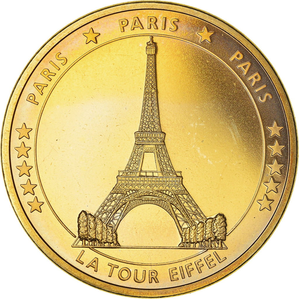 France, Token, Paris - La Tour Eiffel, MS(65-70), Copper Gilt