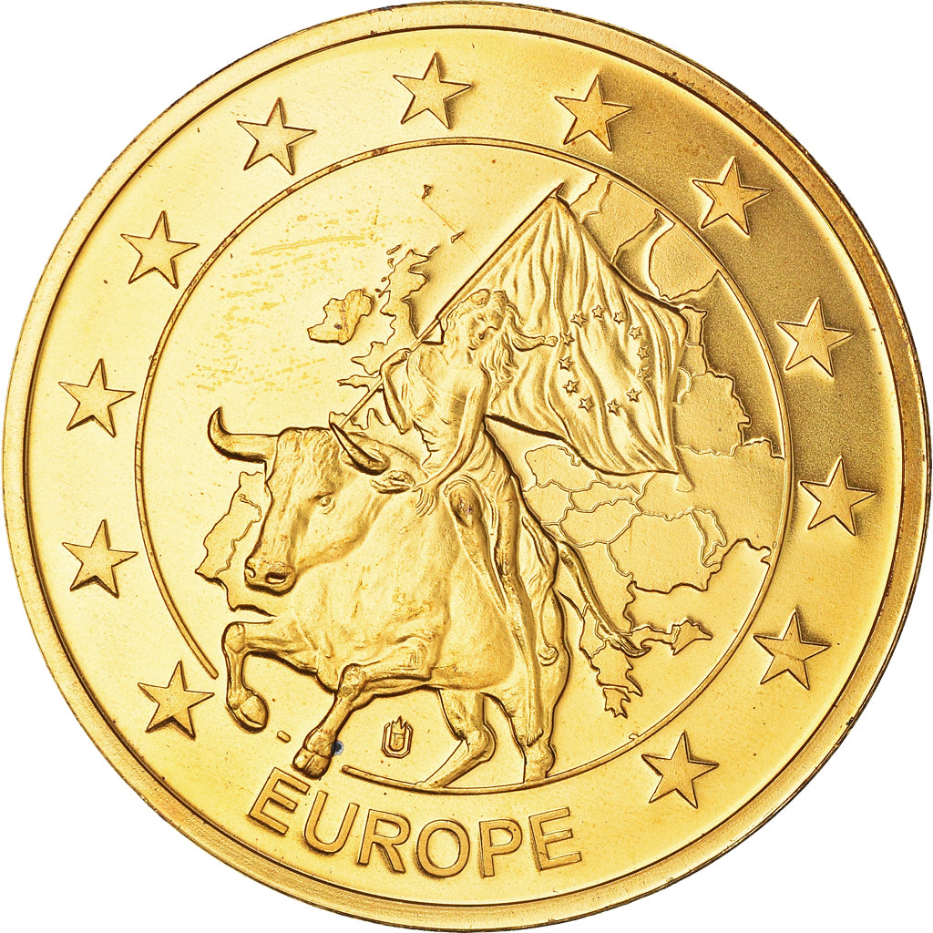 France, Token, Coliseum, MS(65-70), Copper Gilt
