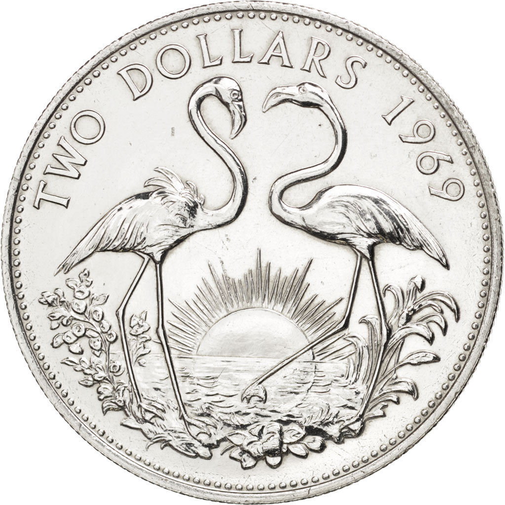 Bahamas, Elizabeth II, 2 Dollars, 1969, SPL, Argento, KM:9