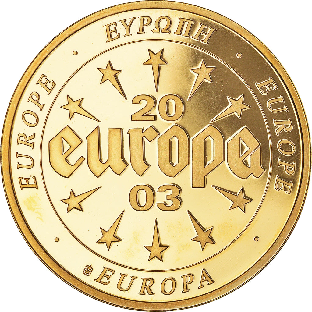 Frankrijk, Medaille, L'Europe, 500 Sakala, Estonie, 2003, UNC, Copper Gilt