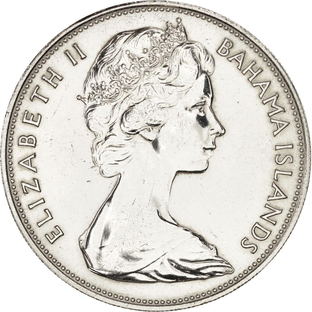 Münze, Bahamas, Elizabeth II, 5 Dollars, 1969, UNZ, Silber, KM:10