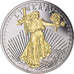 Frankreich, Medaille, Reproduction Twenty Dollar Liberty, STGL, Copper Gilt