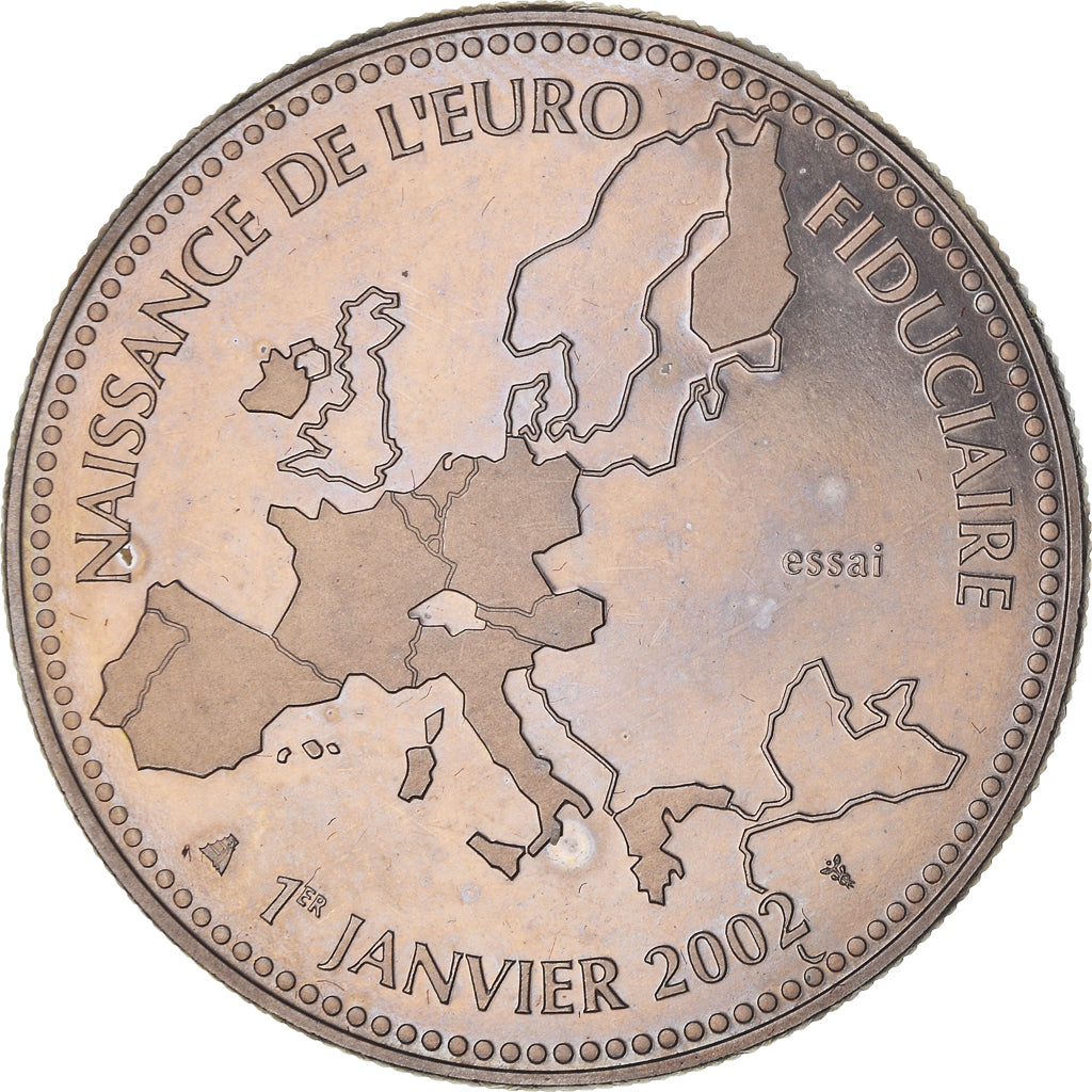 France, Médaille, Naissance de l'Euro Fiduciaire, 2002, SUP+, Cupro-nickel