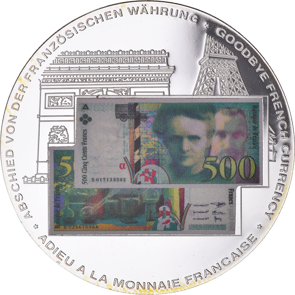 Francja, medal, Adieu à la Monnaie Française, 500 Francs Marie Curie