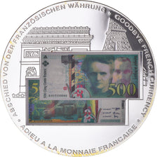 Francja, medal, Adieu à la Monnaie Française, 500 Francs Marie Curie