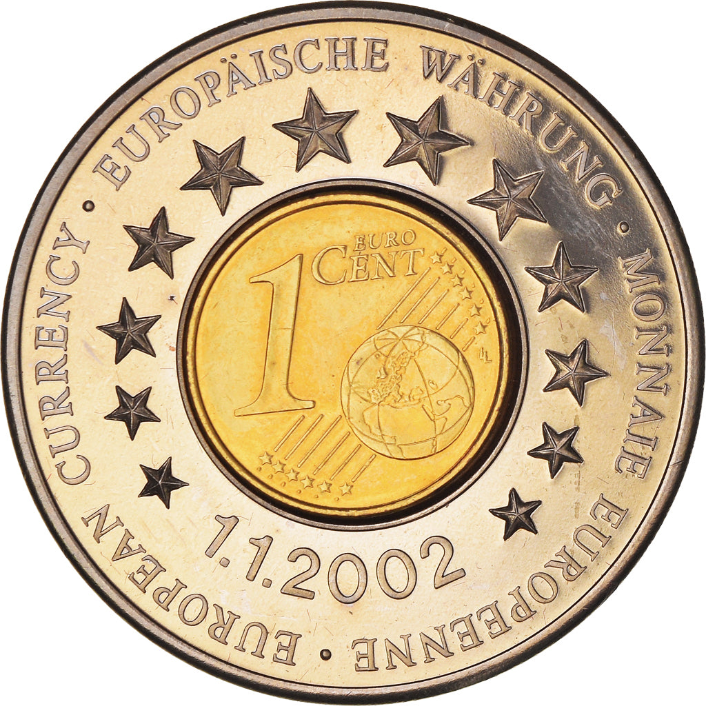 Francia, medaglia, Monnaies européennes, 2002, SPL, Copper Plated Silver