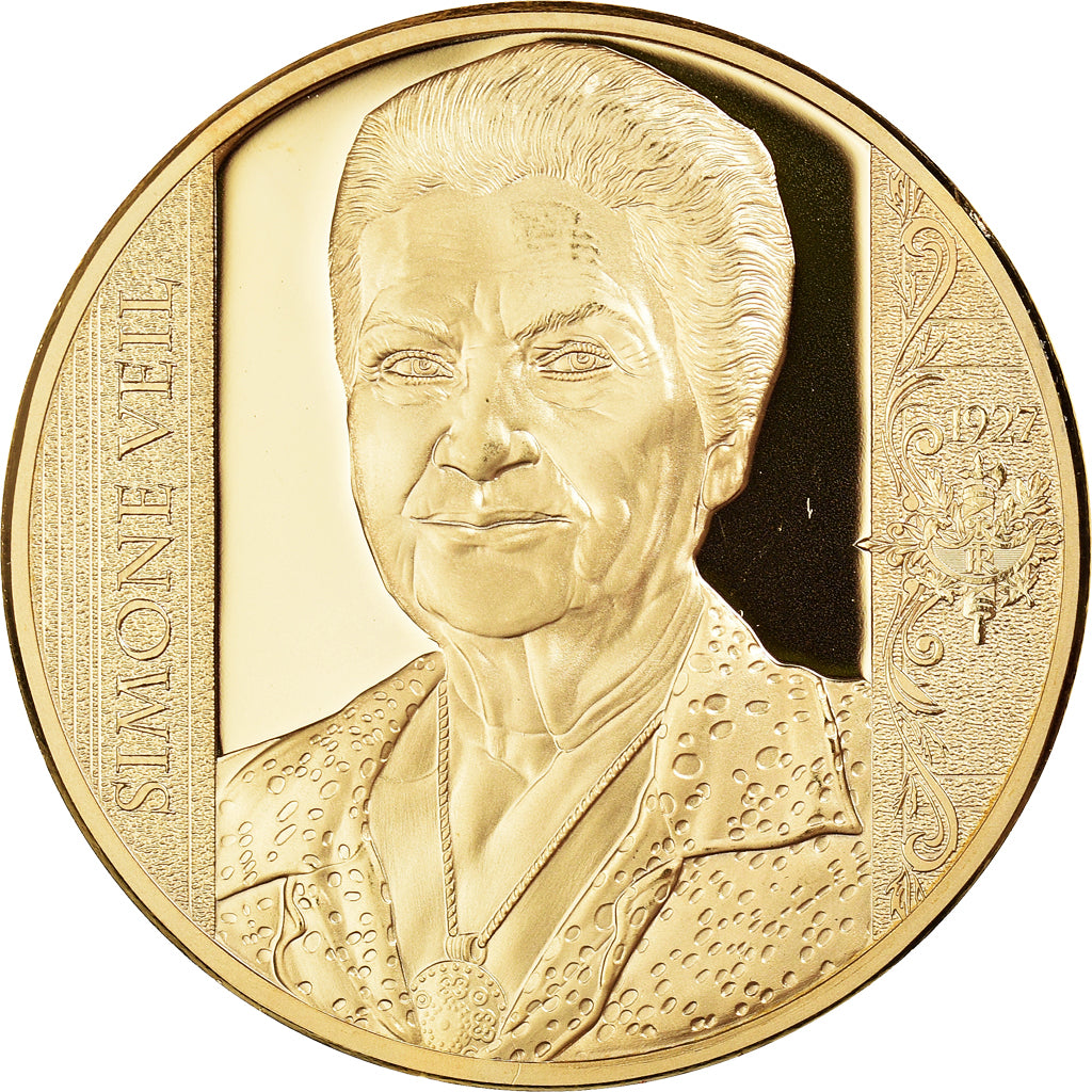 France, Medal, Simone Veil, les plus grand français., MS(65-70), Copper Gilt
