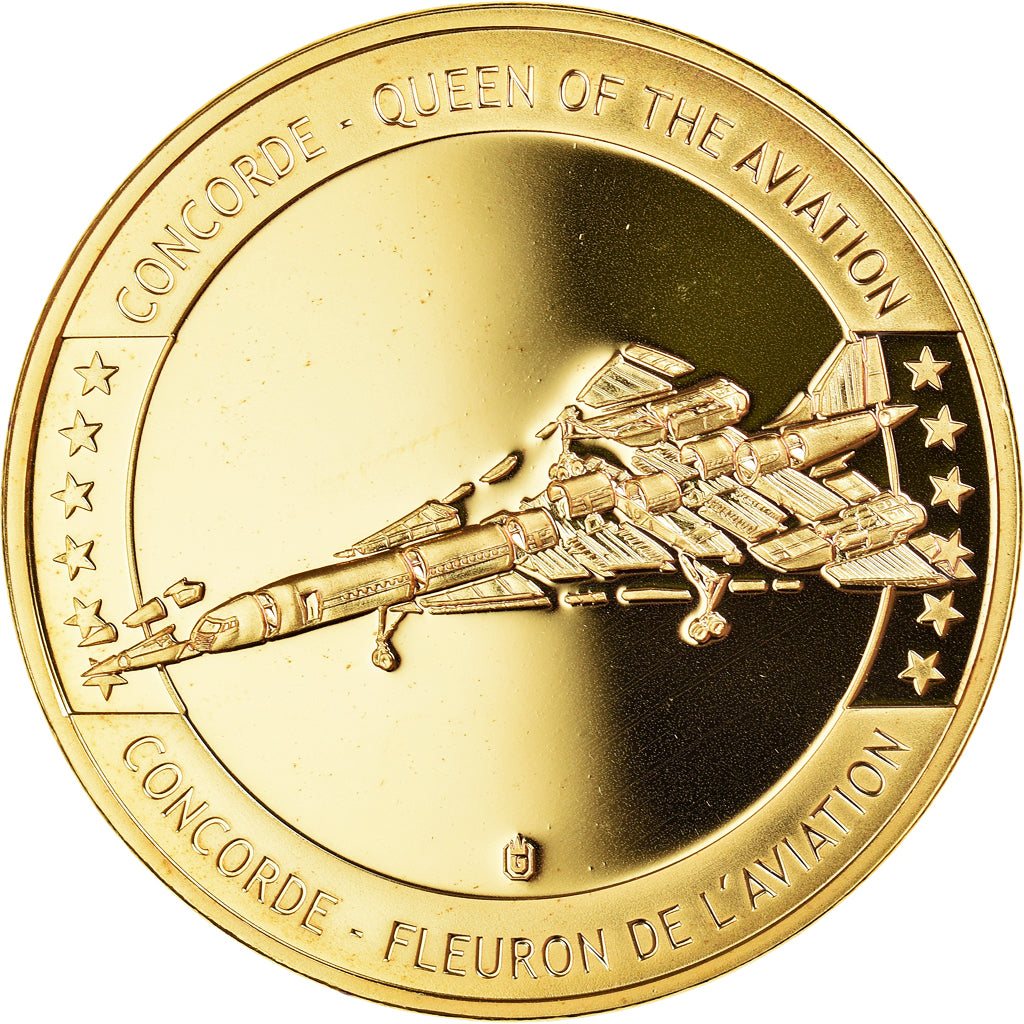 France, Medal, Concorde, La Légende, Aviation, MS(65-70), Copper Gilt