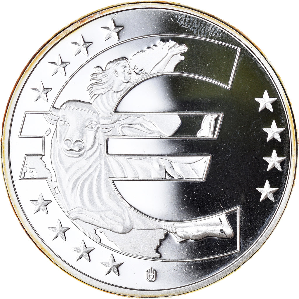 France, Medal, 10 ans de l'Euro, Politics, Society, War, MS(64), Copper Plated