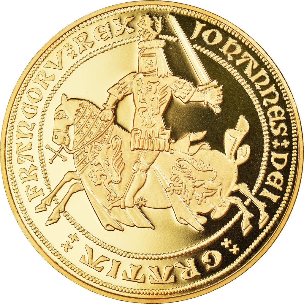 France, Medal, Reproduction du Franc à Cheval, MS(65-70), Copper Gilt