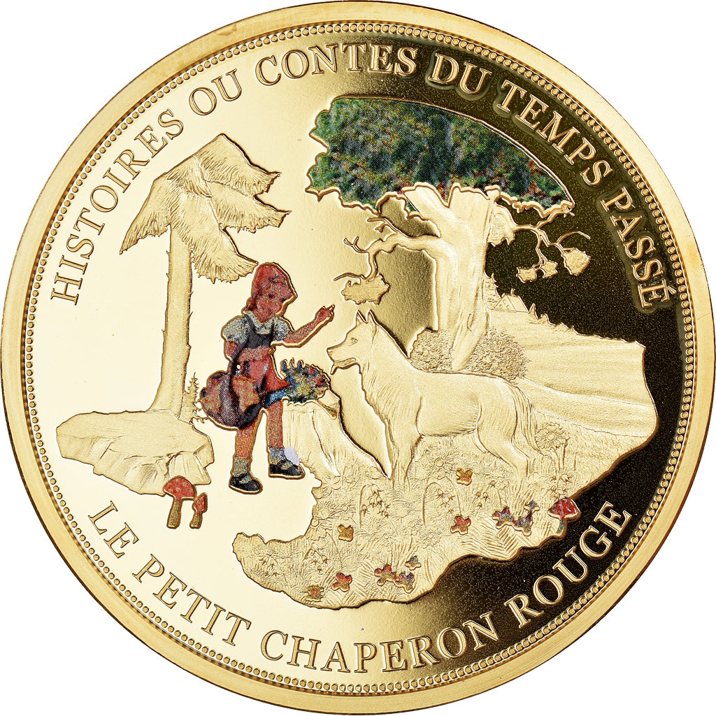 Francia, medaglia, Le Petit Chaperon Rouge, Charles Perrault, FDC, Copper Plated