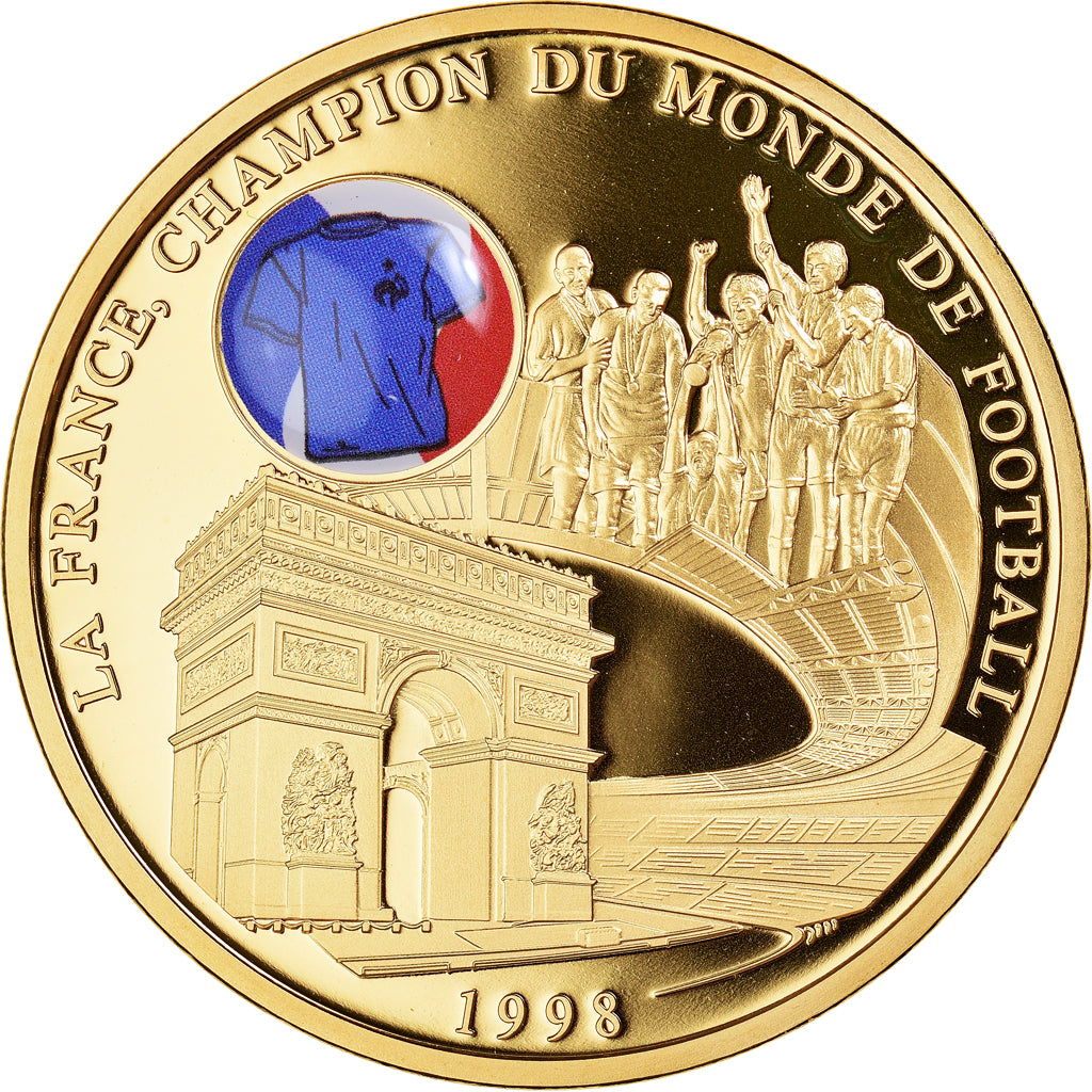 France, Médaille, La France Championne du Monde de Football, 1998, FDC, Copper