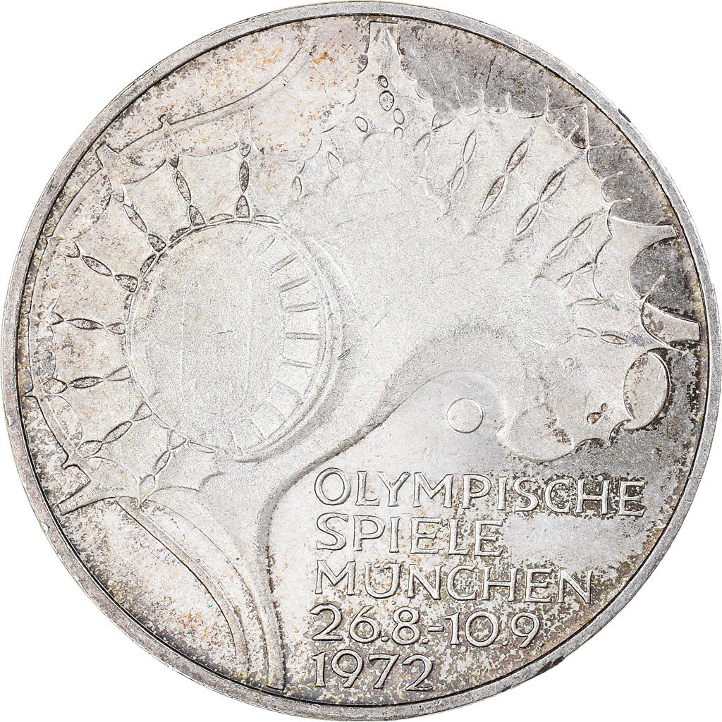 Monnaie, République fédérale allemande, 10 Mark, 1972, Karlsruhe, SUP+